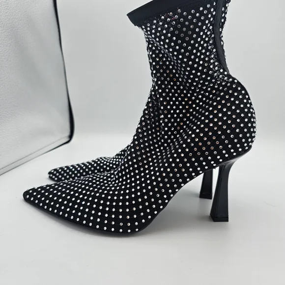 Chic Black Studded Women's Heels - Picture 6 of 8